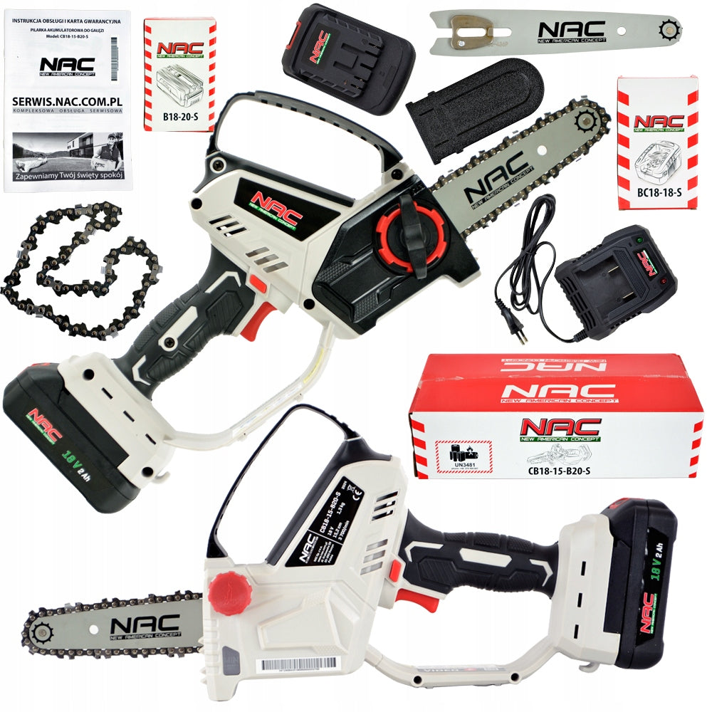 CORDLESS SAW FOR NAC 18 V 2 Ah BRANCH WITH LUBRICATING PUMP 15 CM