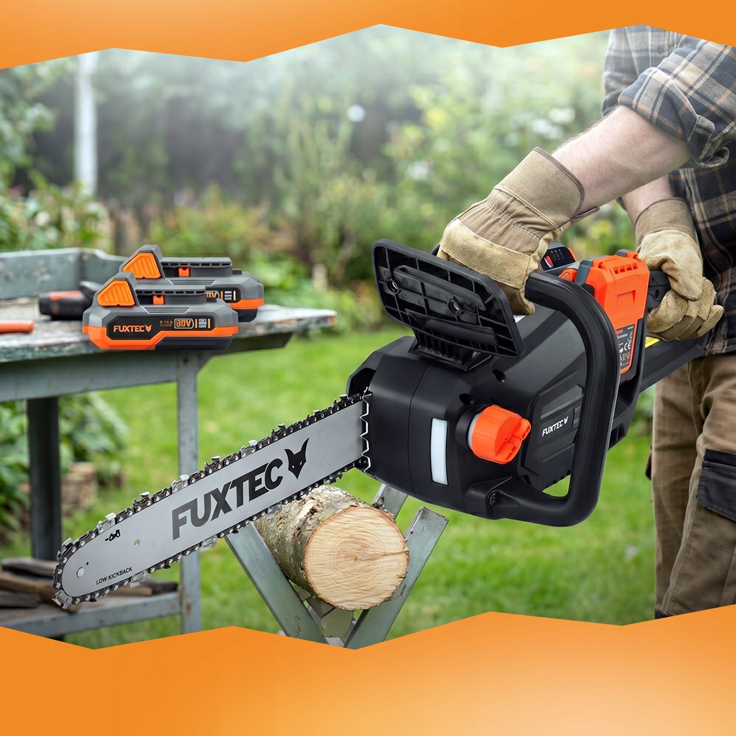 CORDLESS SAW FUXTEC 2X20V 14 INCH SET AKU WOOD SAW STRONG Packaging status original