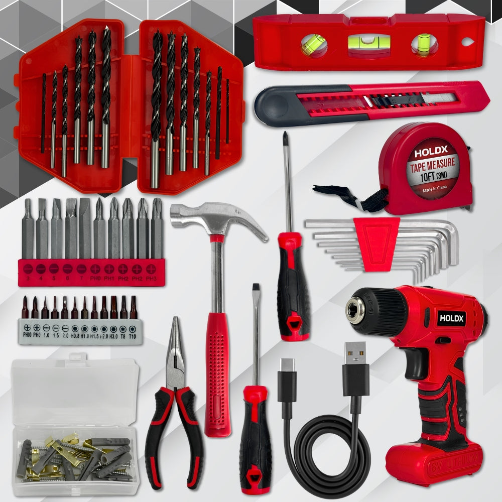 CORDLESS SCREWDRIVER HOLDX SUITCASE LARGE TOOL SET SCREW DRIVER BITS Voltage (V) 7,2 V