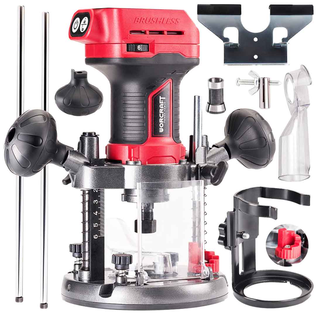 CORDLESS SPINDLE MILLING MACHINE FOR WOOD Worcraft CER-S20LiB SOLO