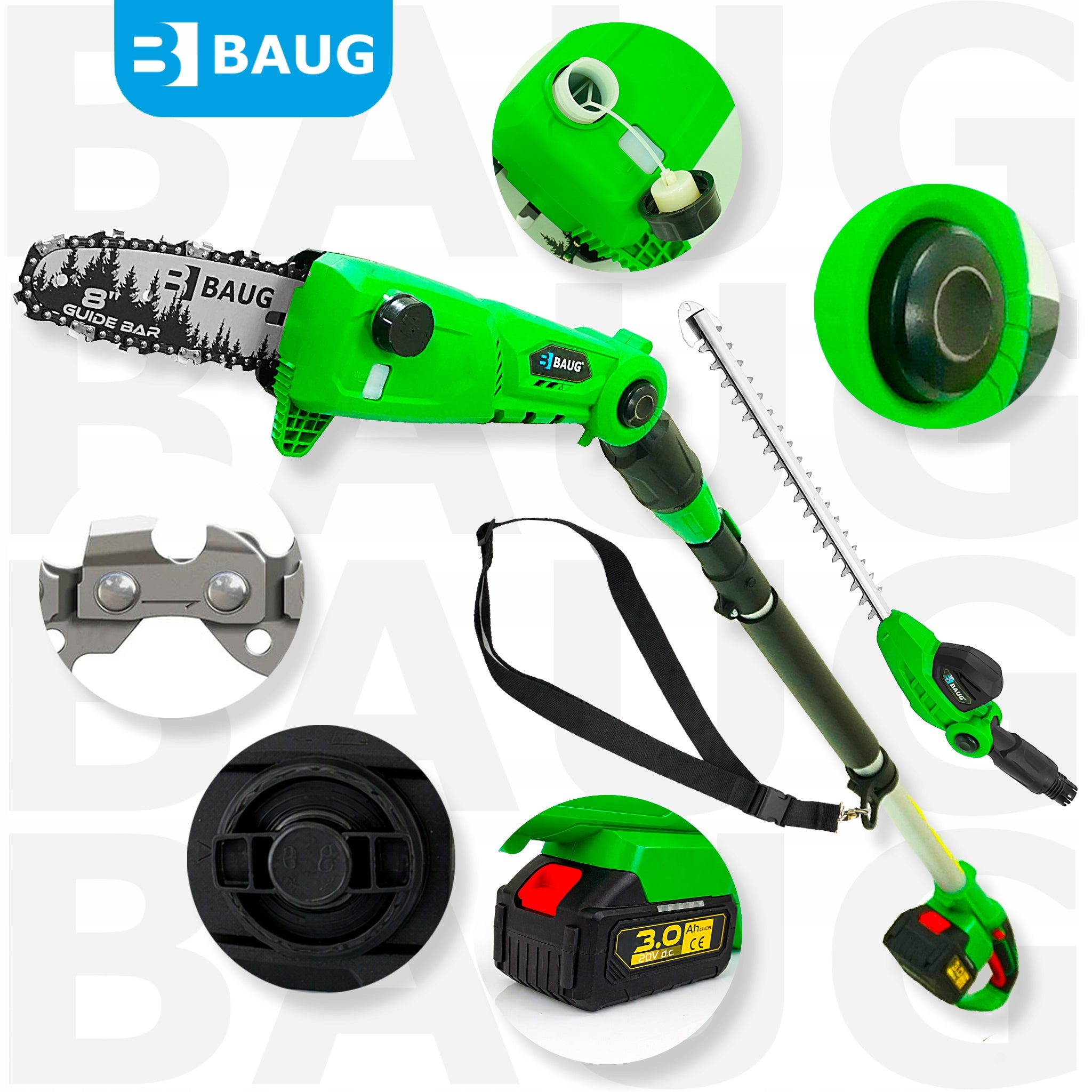 CORDLESS TELESCOPIC CHAINSAW ON BOOM HEDGE TRIMMER Series B4357 PIŁA ŁAŃCUCHOWA NA WYSIĘGNIKU