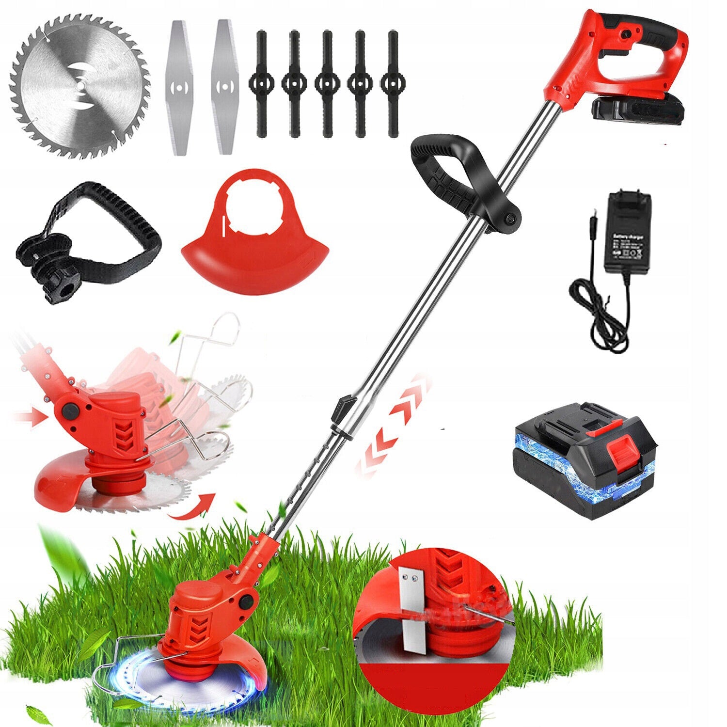 CORDLESS TRIMMER BRUSH CUTTER SET AKU 21V 2000mAh