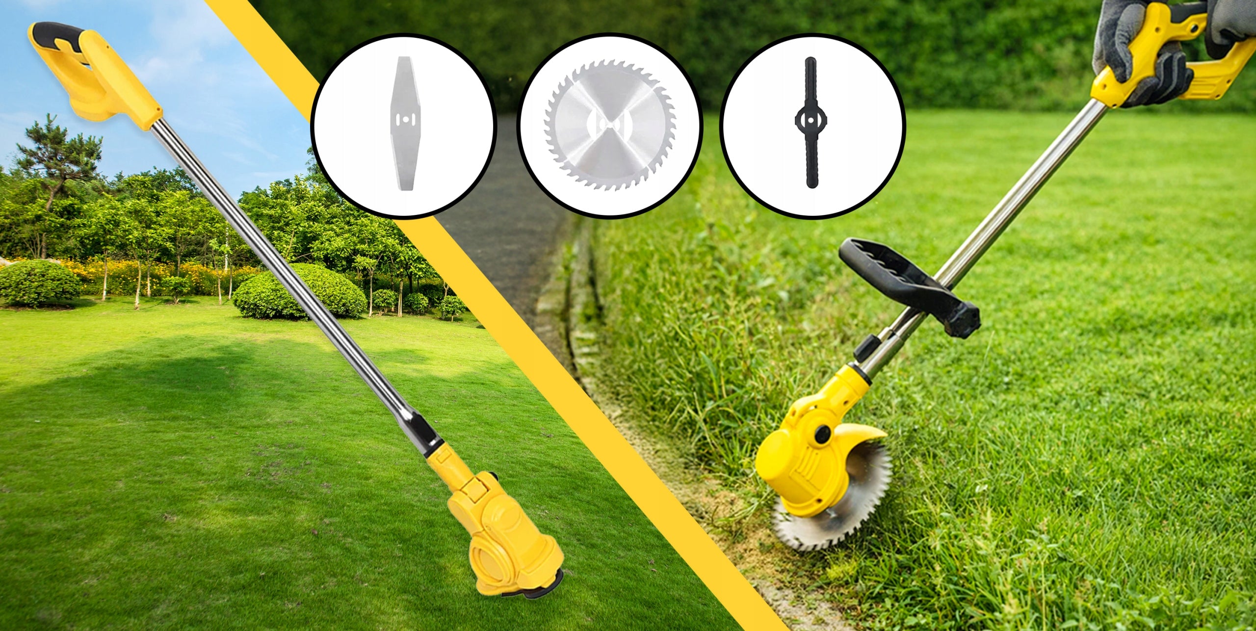 CORDLESS TRIMMER GARDEN SCYTHE GRASS TRIMMER 3x AKU SET Power supply rechargeable battery