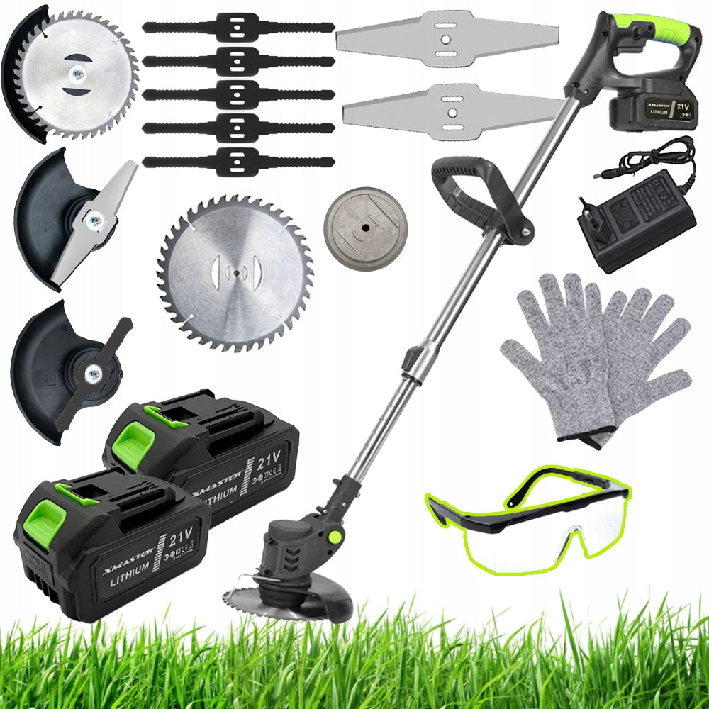 CORDLESS TRIMMER GARDEN SCYTHE GRASS TRIMMER SET 600W 2x AKU