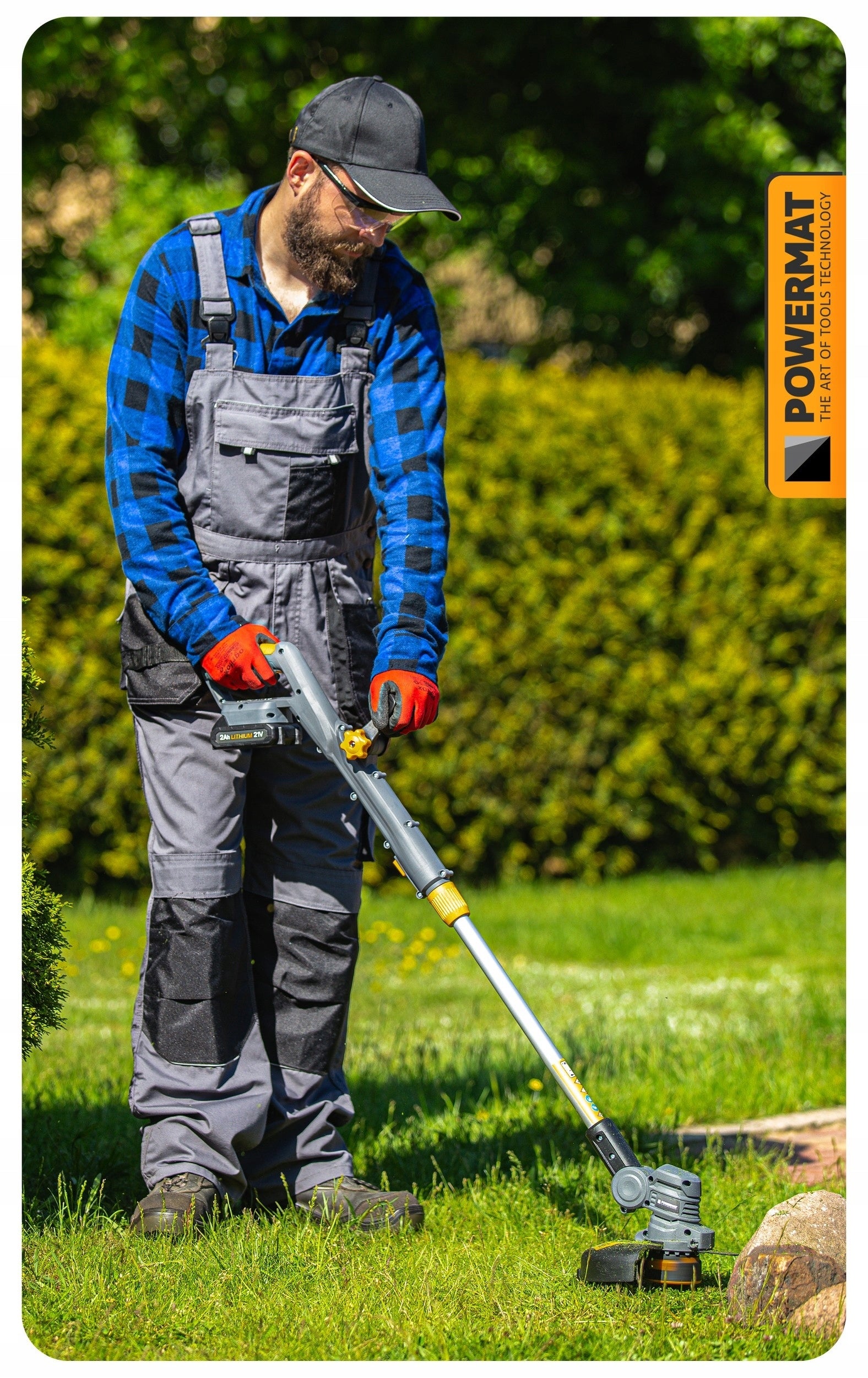 CORDLESS TRIMMER SCYTHE BRUSH CUTTER 2X 21V 2AH LI-ION ADJUSTABLE PRO Model PM-PKA-2AHM-PRO