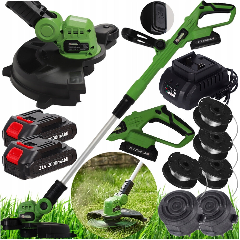 CORDLESS TRIMMER SCYTHE BRUSH CUTTER LINE HEADS 2AKU 2AH 21V 30CM