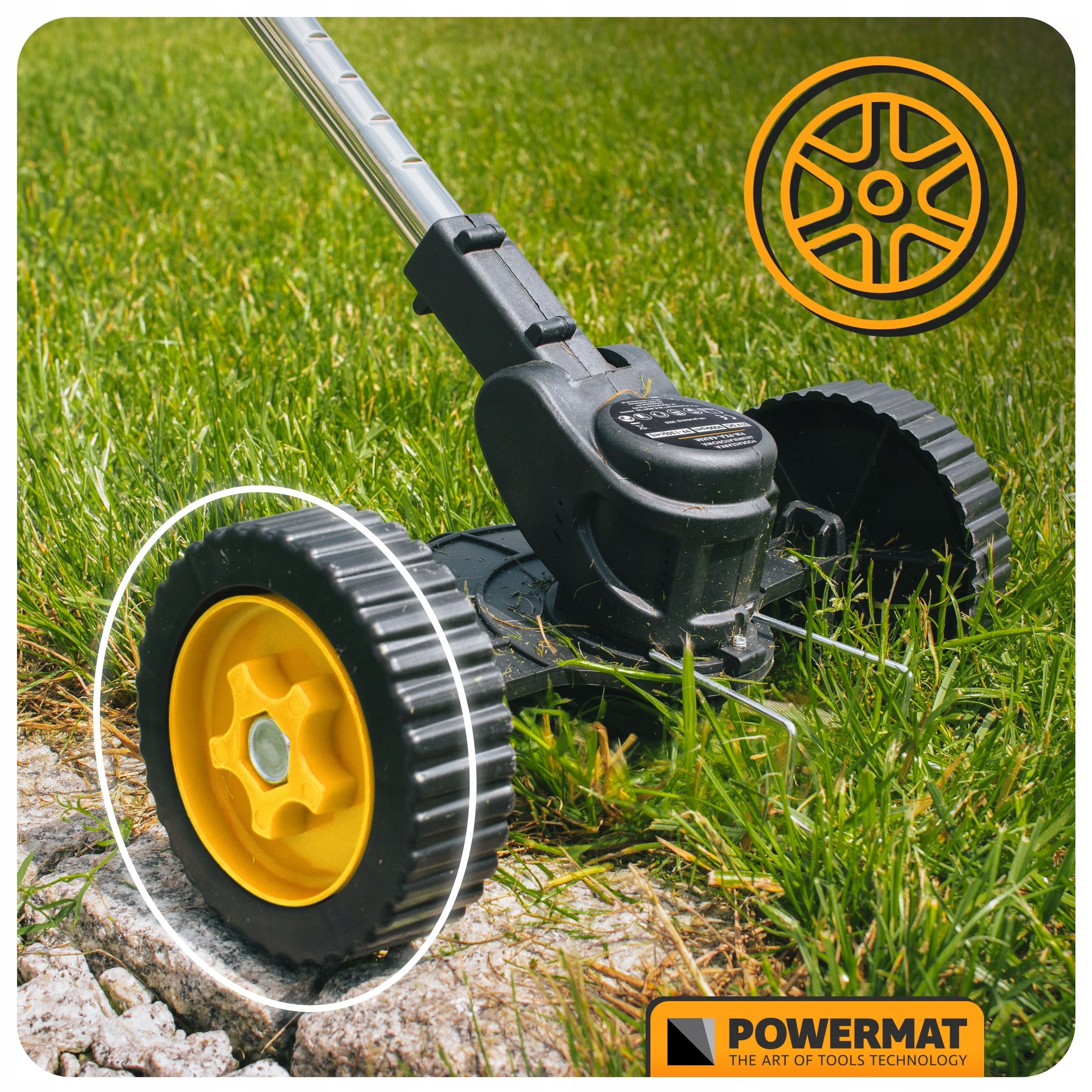CORDLESS TRIMMER SCYTHE BRUSH CUTTER ON WHEELS 2X 21V 4AH MEGA SET Tool length 135 cm