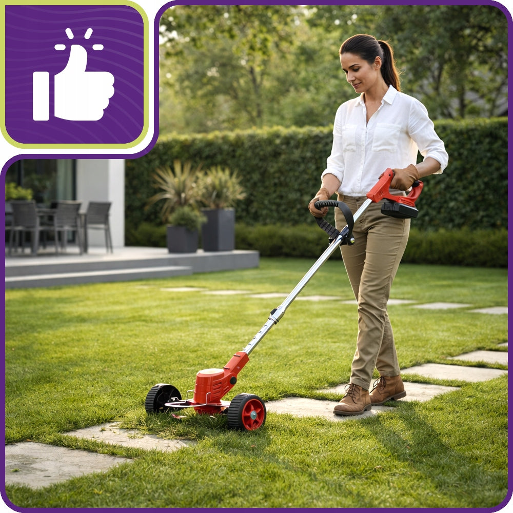 CORDLESS TRIMMER SCYTHE BRUSH CUTTER ON WHEELS 2X 48V 2Ah MEGA SET Power supply rechargeable battery