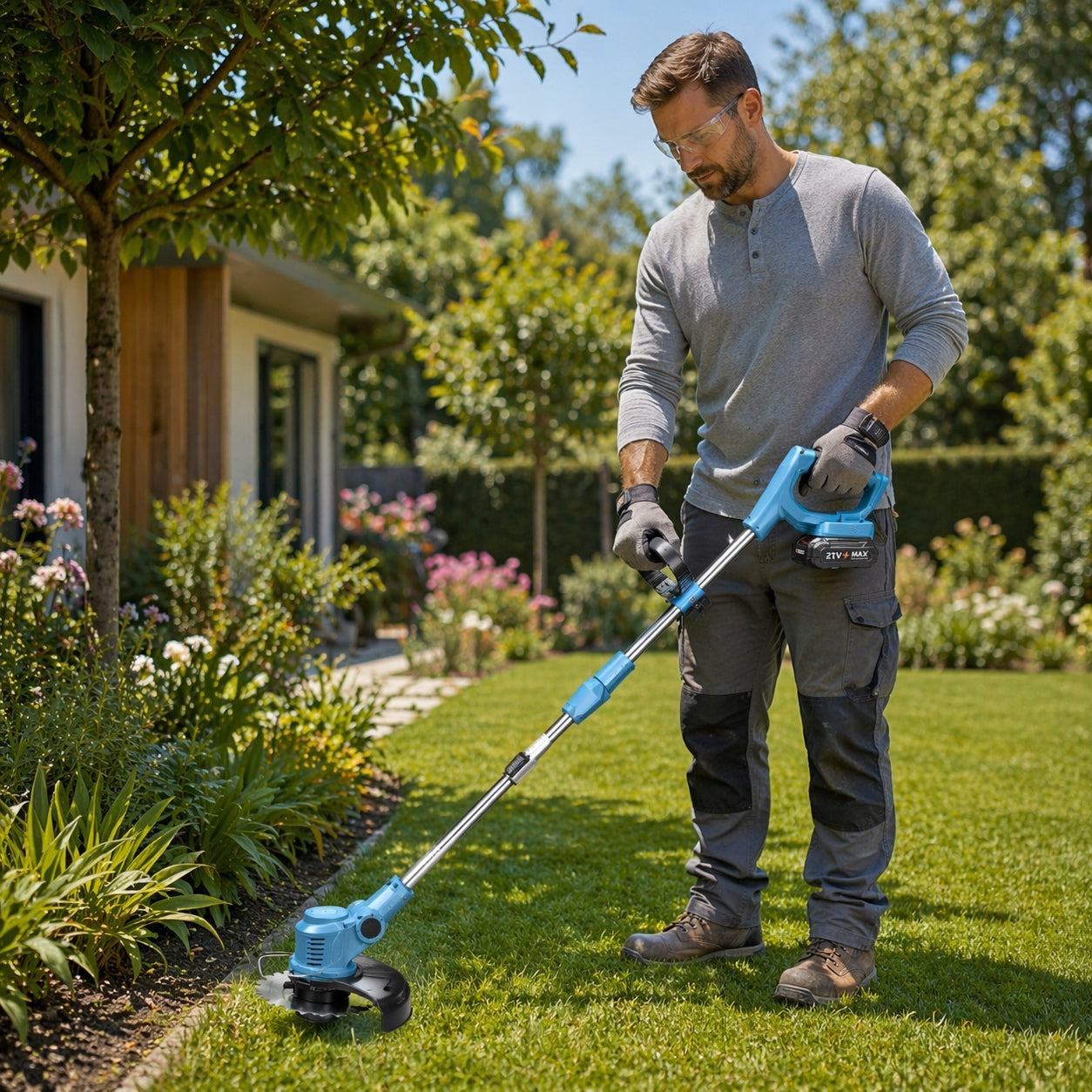 CORDLESS TRIMMER SCYTHE ELECTRIC BRUSH CUTTER 2 AKU FOR GARDEN GRASS Model B078GLDB75