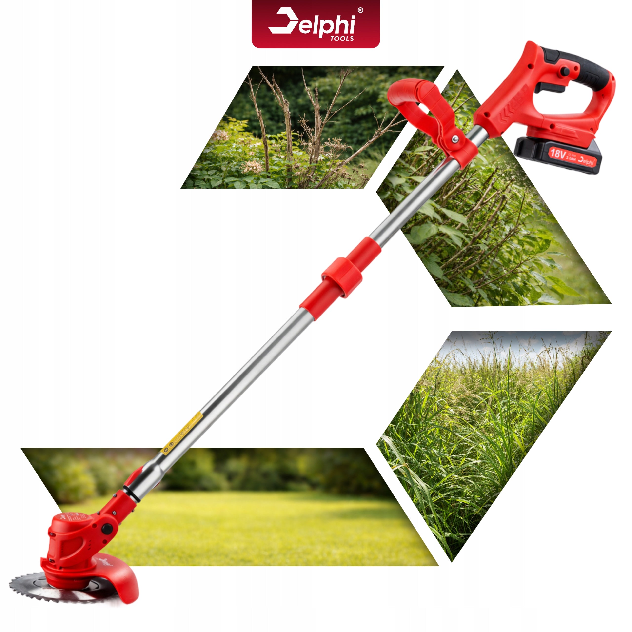 CORDLESS TRIMMER SCYTHE ELECTRIC BRUSH CUTTER 2 AKU GRASS TRIMMER Tool weight 1.95 kg