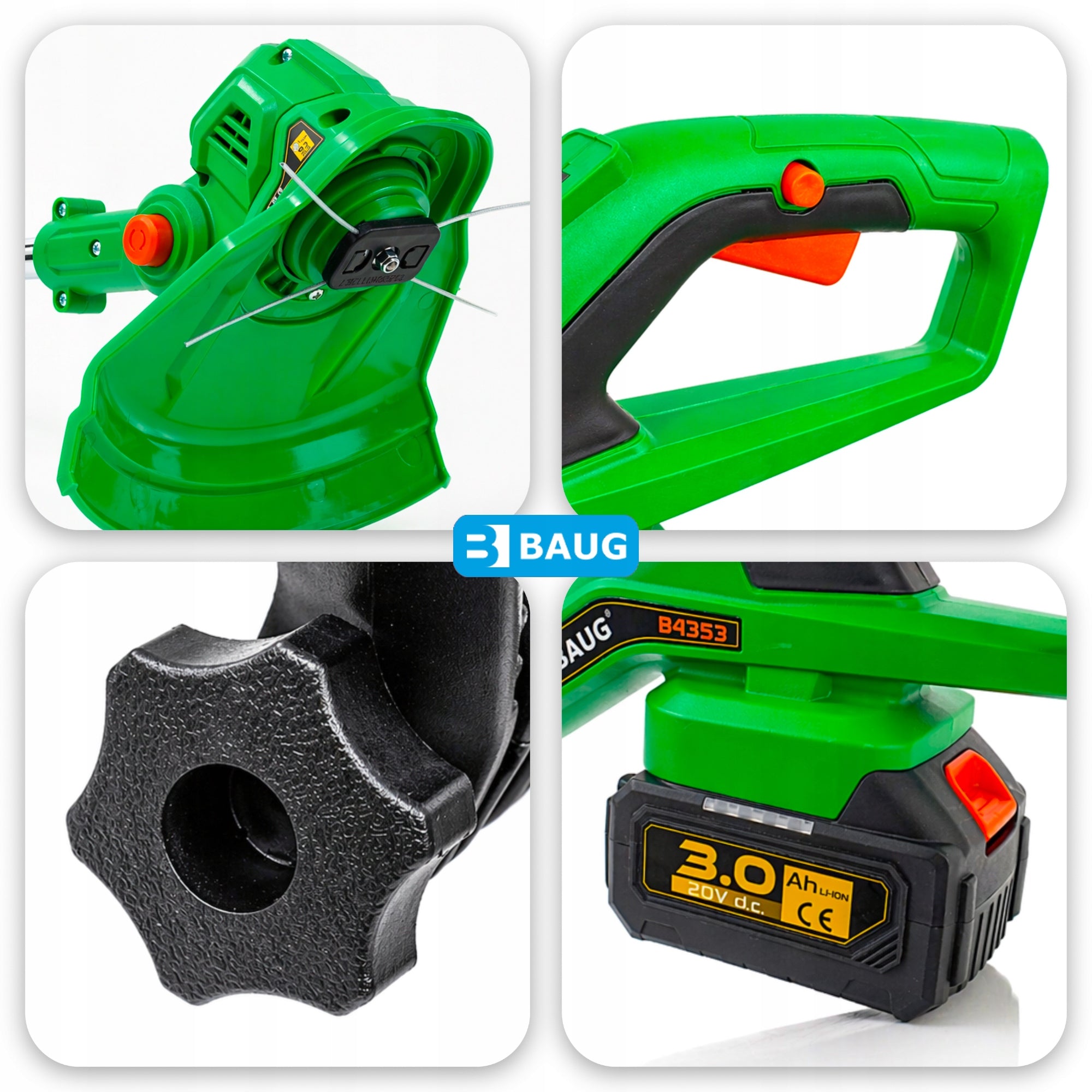 CORDLESS TRIMMER SCYTHE GRASS CUTTER + KNIVES SAW 2AKU 3AH 20V Power supply rechargeable battery
