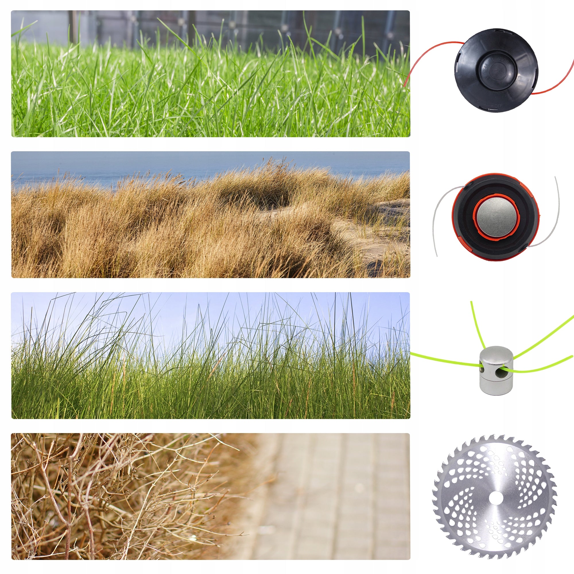 CORDLESS TRIMMER SCYTHE GRASS TRIMMER 2x4Ah +3 HEADS +LINE Power supply rechargeable battery