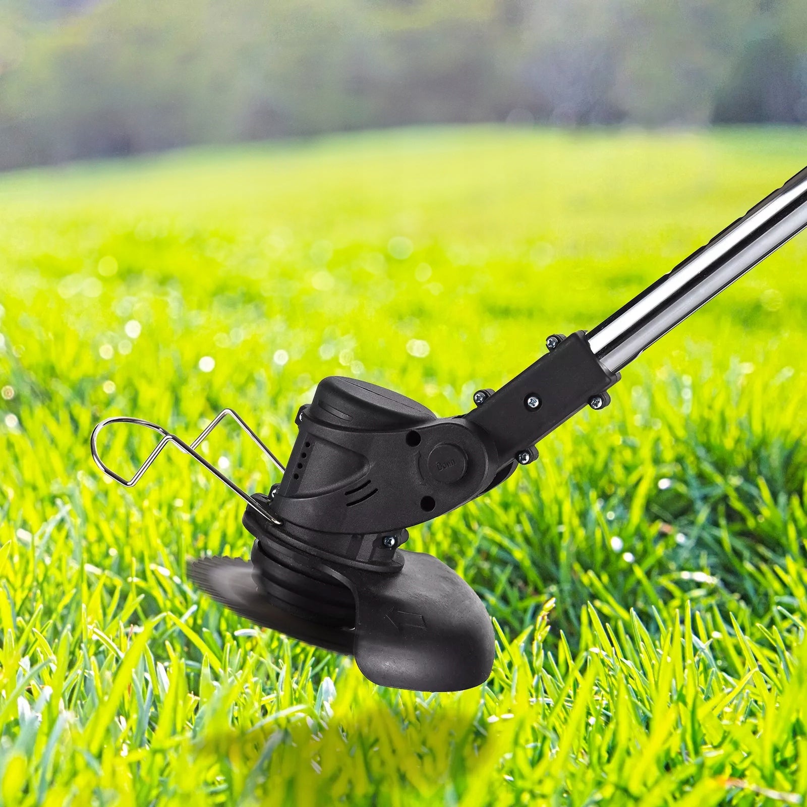 CORDLESS TRIMMER SCYTHE GRASS TRIMMER SET ON WHEELS 2x AKU Power supply rechargeable battery