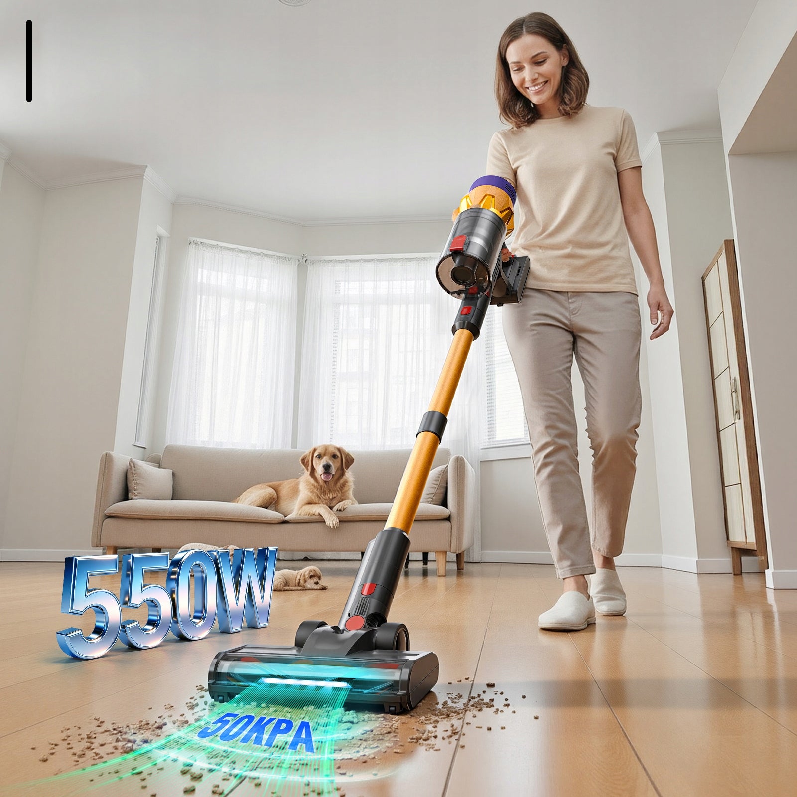 CORDLESS UPRIGHT LED VACUUM CLEANER BLOSSOM V18 550W 50KPA HOME CAR Packaging status original