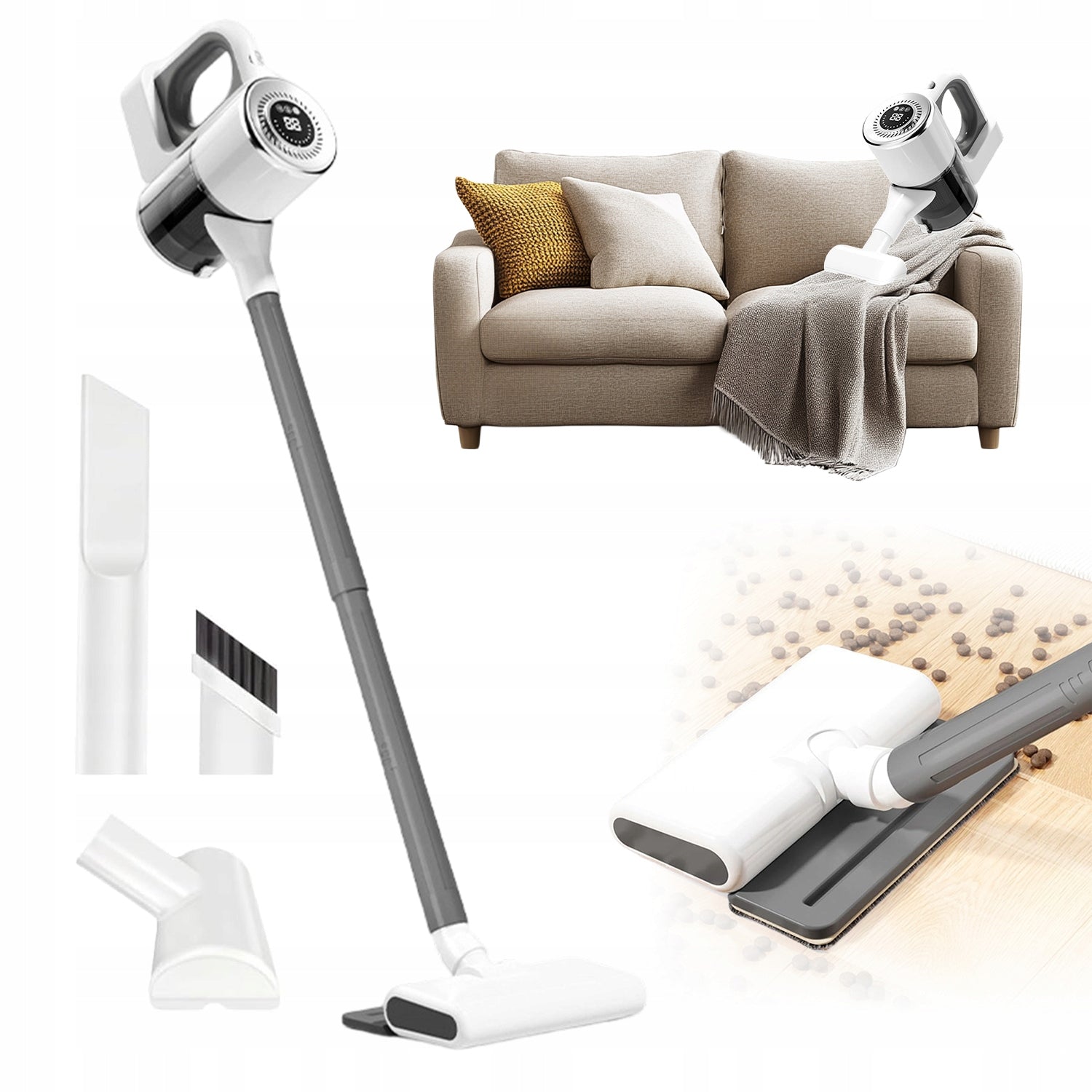 CORDLESS UPRIGHT VACUUM CLEANER CORDLESS POWERFUL HANDHELD 2IN1 3 FILTERS