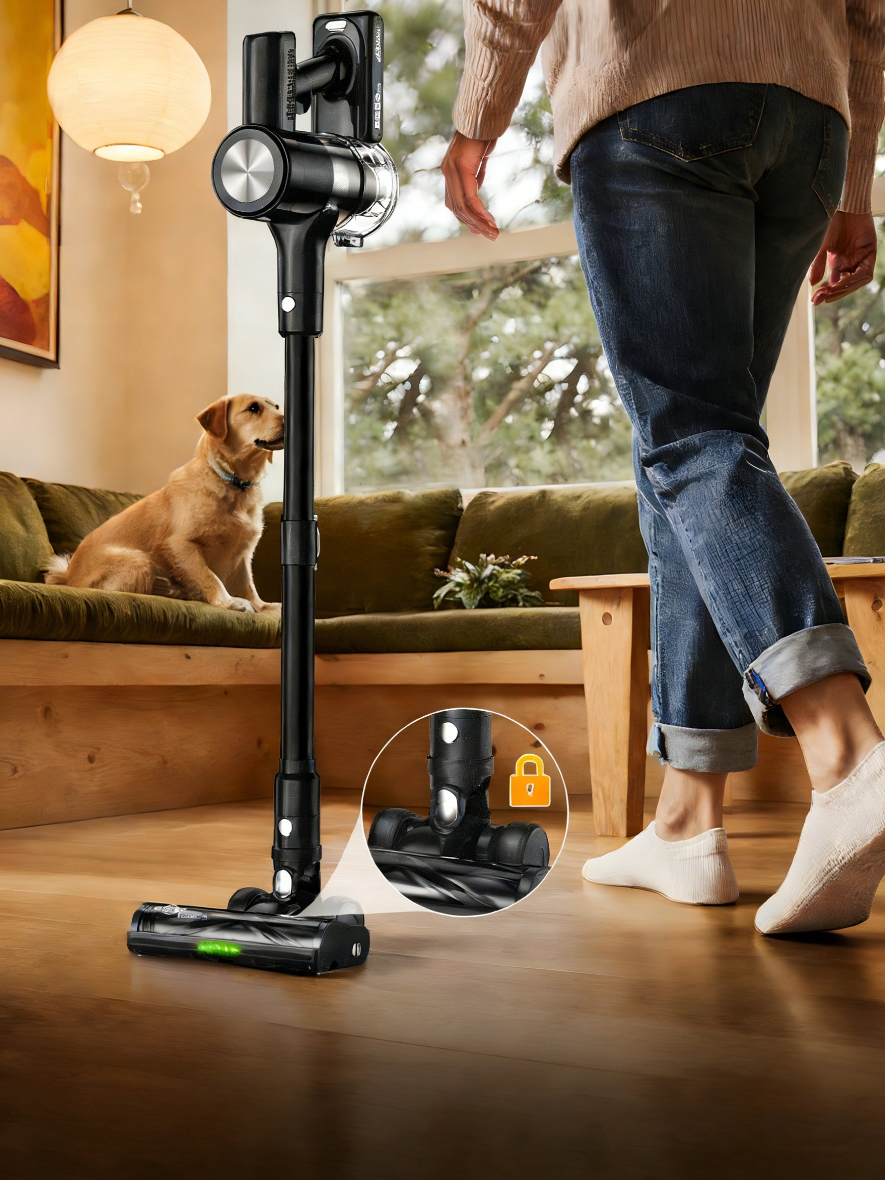 CORDLESS VACUUM CLEANER UPRIGHT BAGLESS LED ELECTROBRUSH 3IN1 500W H28 Dust container volume 1 l