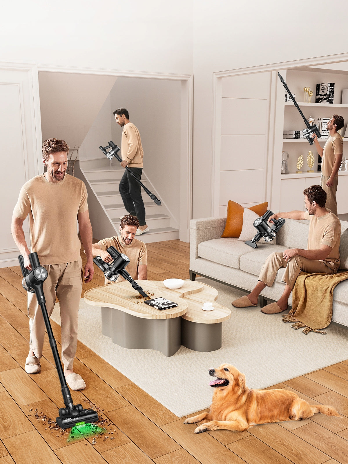 CORDLESS VACUUM CLEANER UPRIGHT BAGLESS LED ELECTROBRUSH 3IN1 500W H28 Power supply rechargeable battery