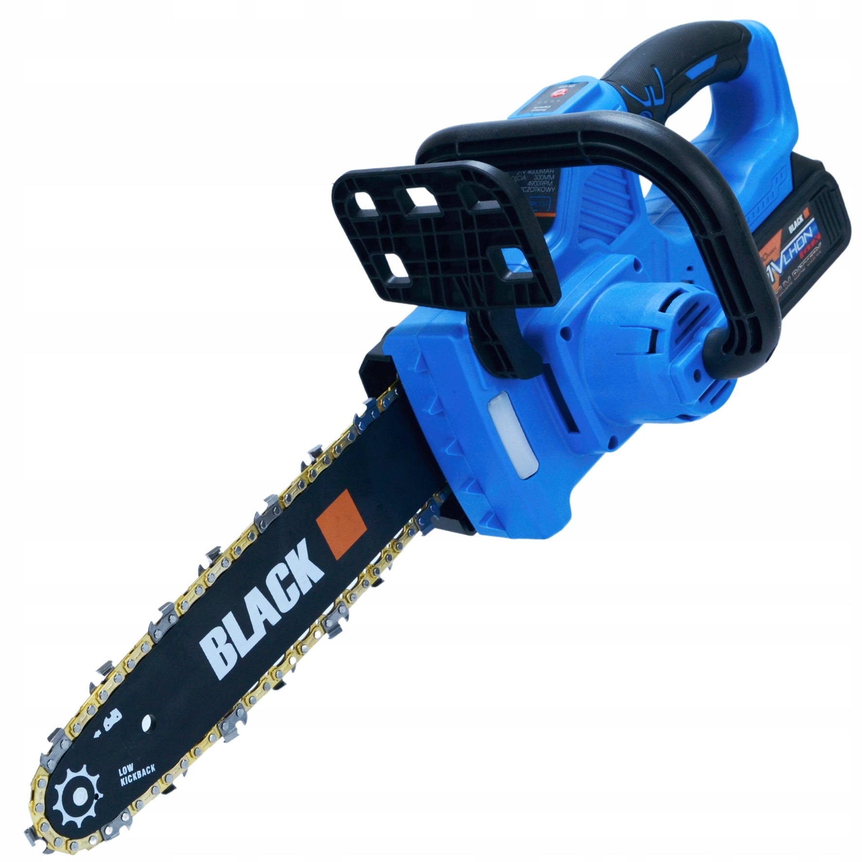 CORDLESS WOOD CHAINSAW 2 X 21V 4 AH 30CM 12" BLACK Manufacturer code 53740