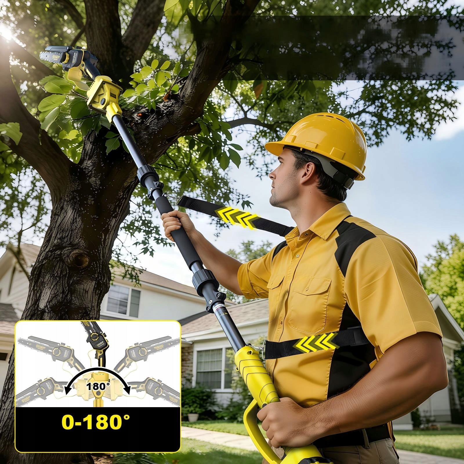 CORDLESS WOOD CHAINSAW ELECTRIC SAW ON TELESCOPIC BOOM STRONG Manufacturer code mini piła pilarka teleskopowa na wysięgniku