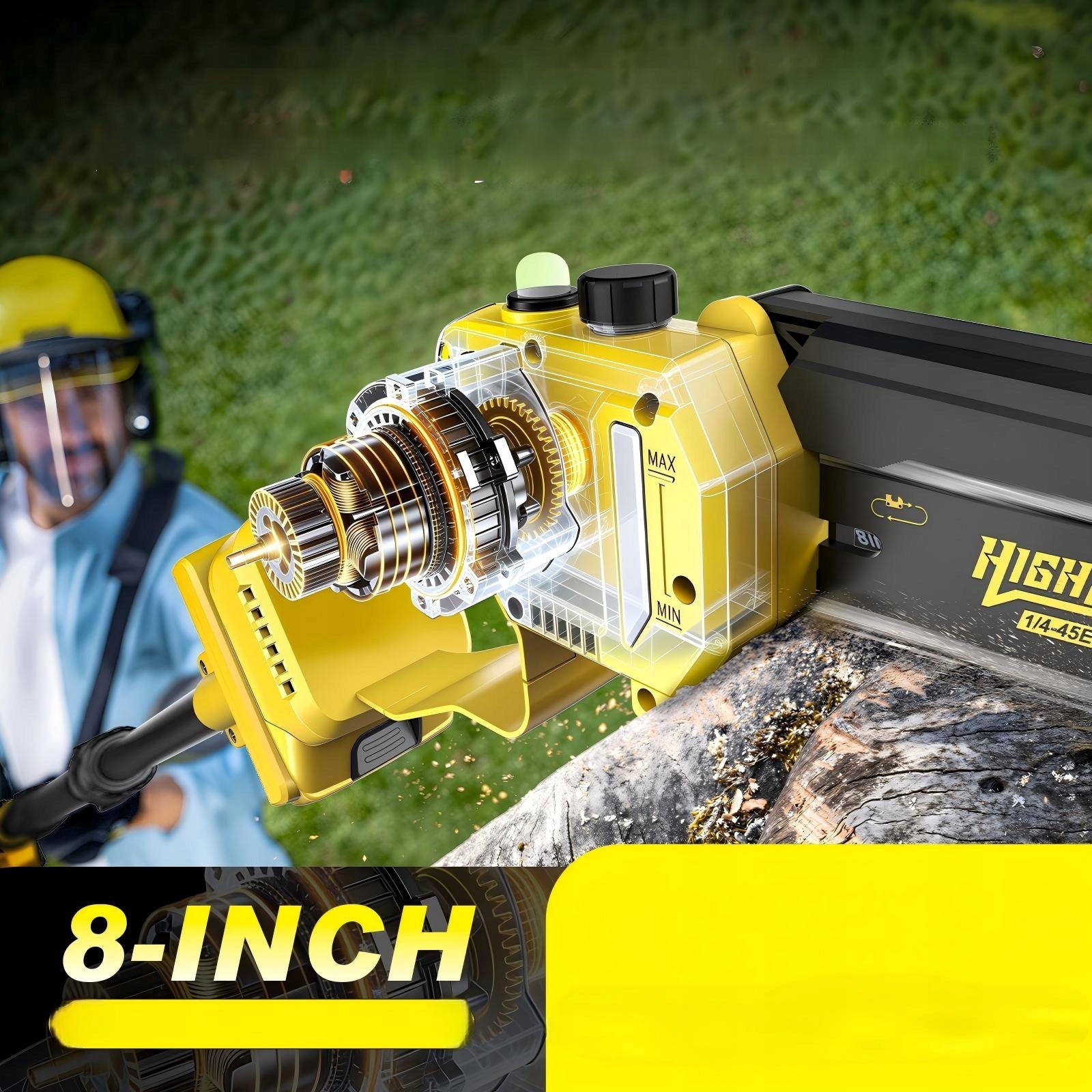 CORDLESS WOOD CHAINSAW ELECTRIC SAW ON TELESCOPIC BOOM STRONG Series 8" bezszczotkowy silnik