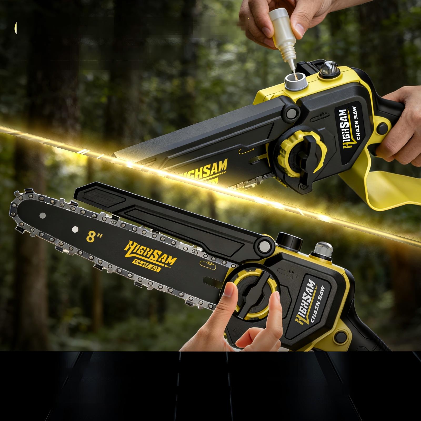 CORDLESS WOOD CHAINSAW ELECTRIC SAW ON TELESCOPIC BOOM STRONG Set contents 2 * Battery Instruction Charger Saw