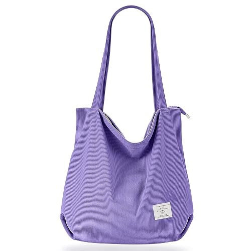 CORDUROY SHOPPING BAG LARGE CAPACITY ZIPPER FOR WOMEN FOR HOME Brand no brand