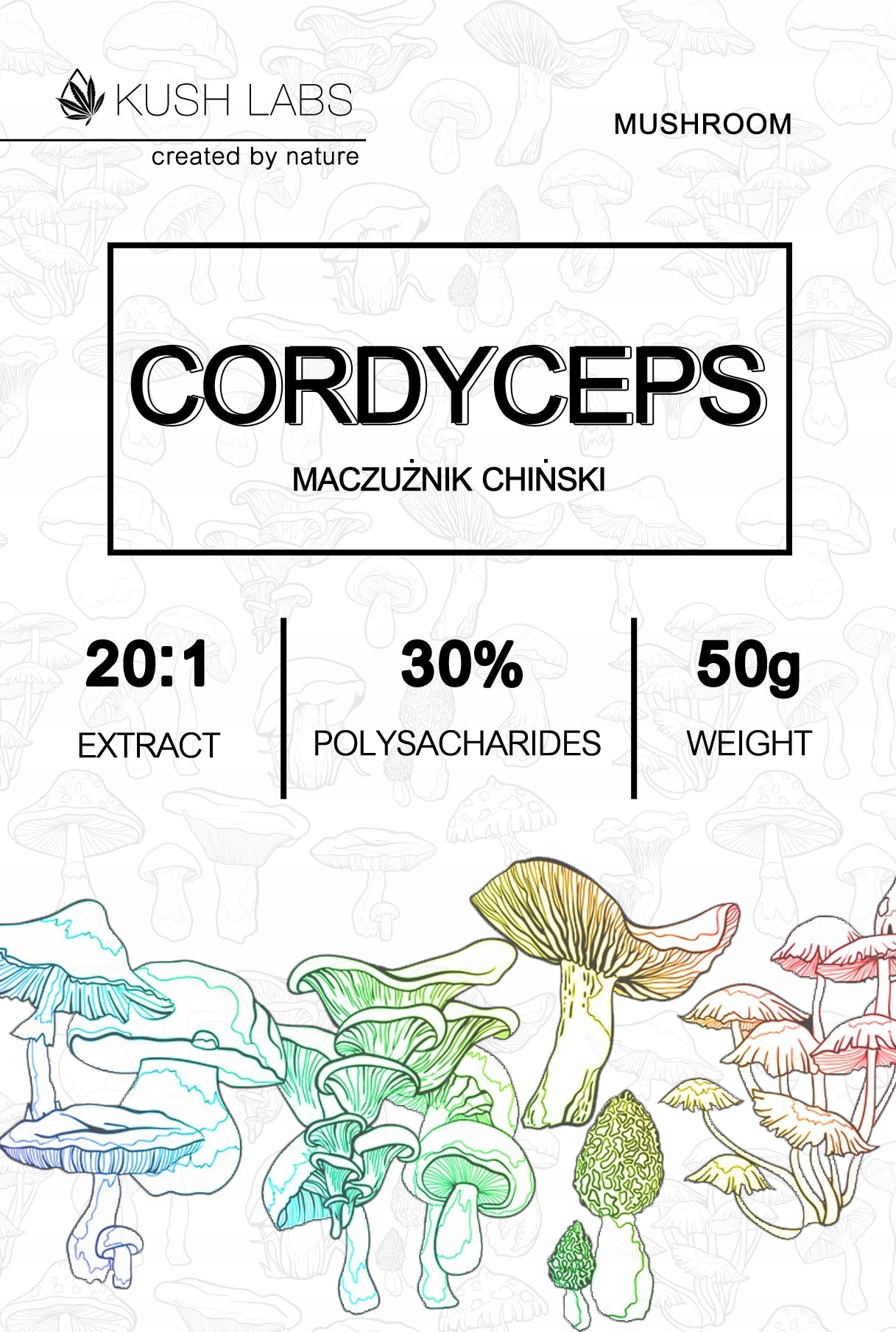 CORDYCEPS - Chinese Mace | 20:1 EXTRACT | 50G Packaging status original
