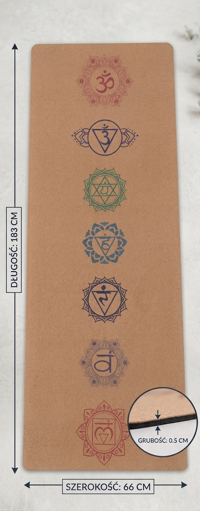 CORK MAT FOR EXERCISES NON-SLIP ECO - HARMONY