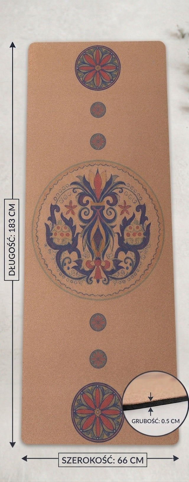 CORK MAT FOR EXERCISES NON-SLIP ECO - WILD