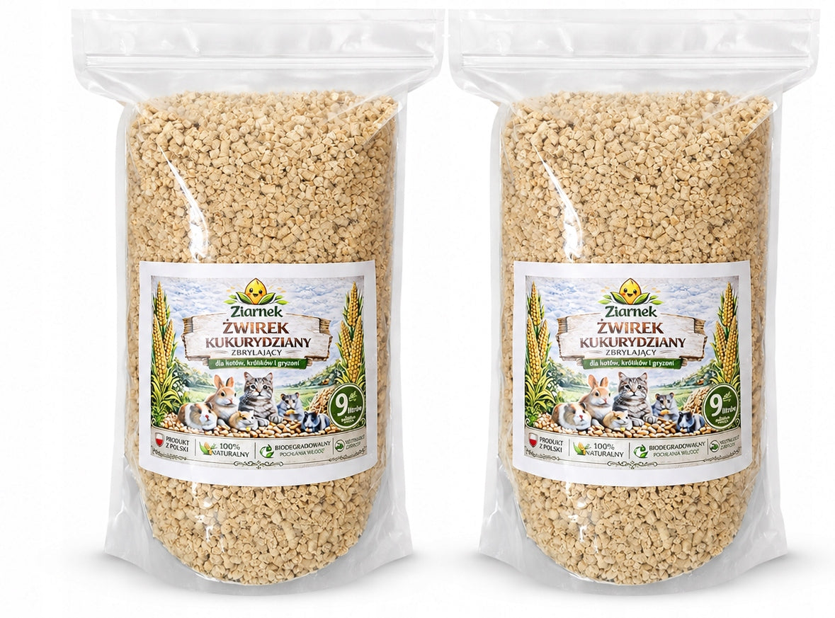 CORN LITTER FOR CAT GRAIN 2x10L CLUMPING COARSE 20L