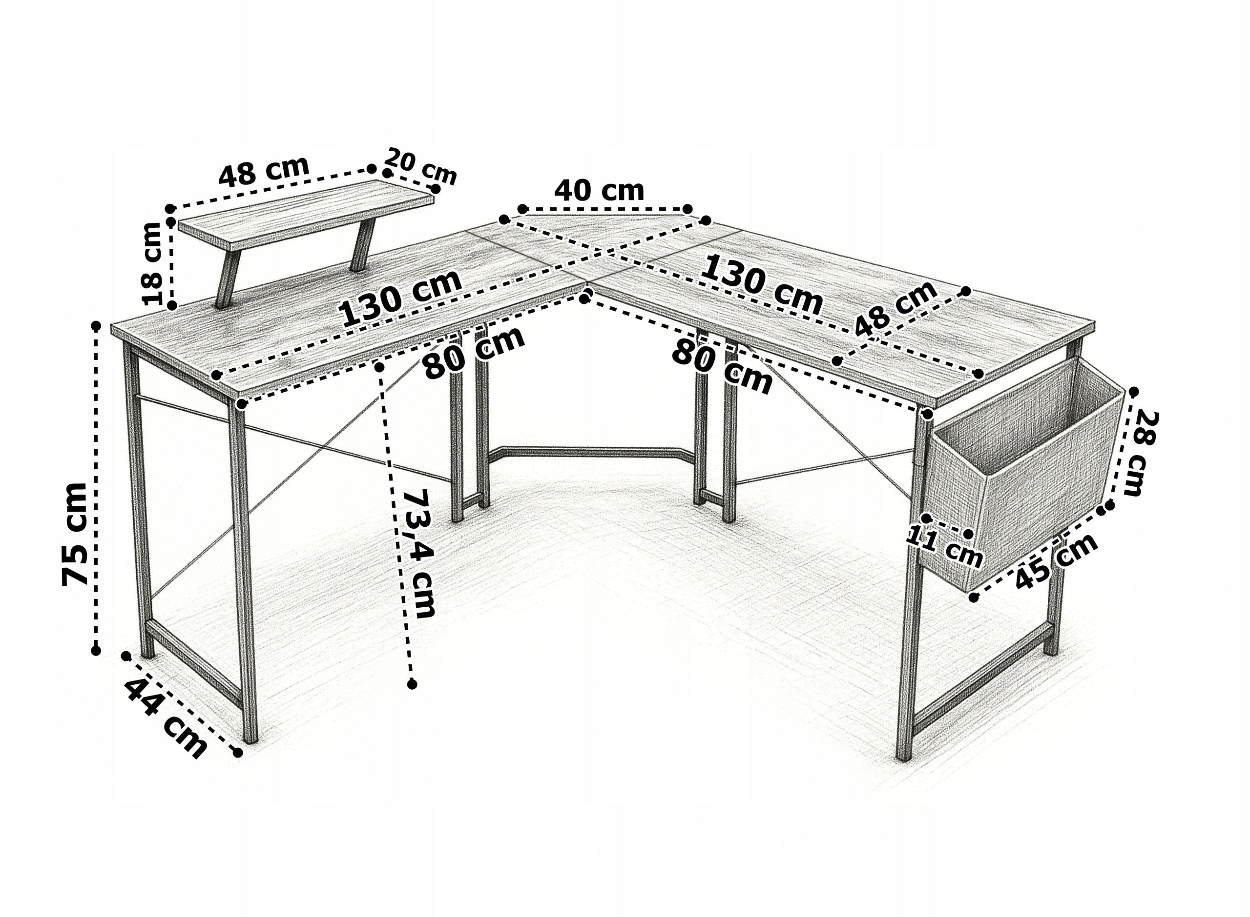CORNER DESK COMPUTER METAL LOFT INDUSTRIAL SCHOOL 130x130 cm Manufacturer code 064483MG