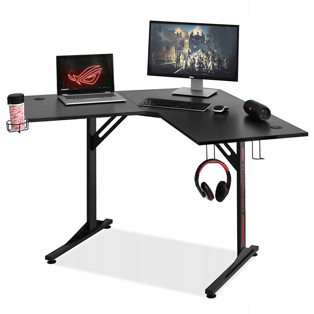 CORNER GAMING DESK BLACK CARBON USB PORT ORGANIZER HOLDER MADS C