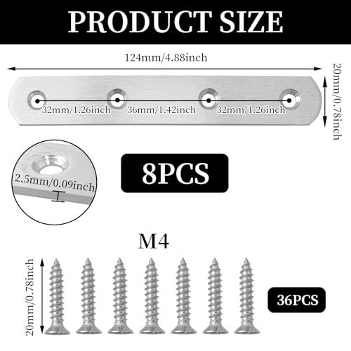 CORNER HANDLES FLAT STAINLESS STEEL 124X20MM SET 8PCS STEEL Manufacturer code Nieoznaczona
