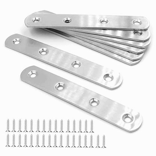 CORNER HANDLES FLAT STAINLESS STEEL 124X20MM SET 8PCS STEEL