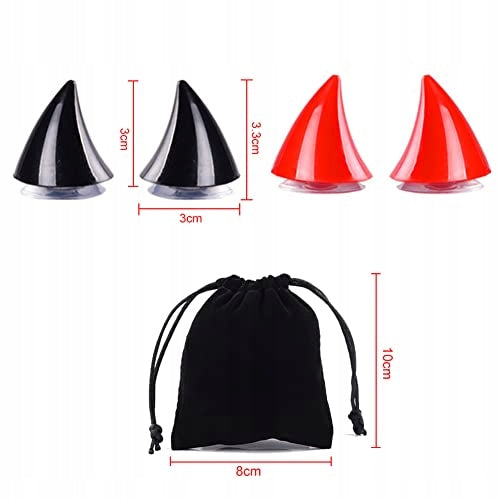 CORNERS FOR MOTORCYCLE HELMET BLACK RED HELMET DECORATION SUCTION CUP Manufacturer's catalog number Bez marki