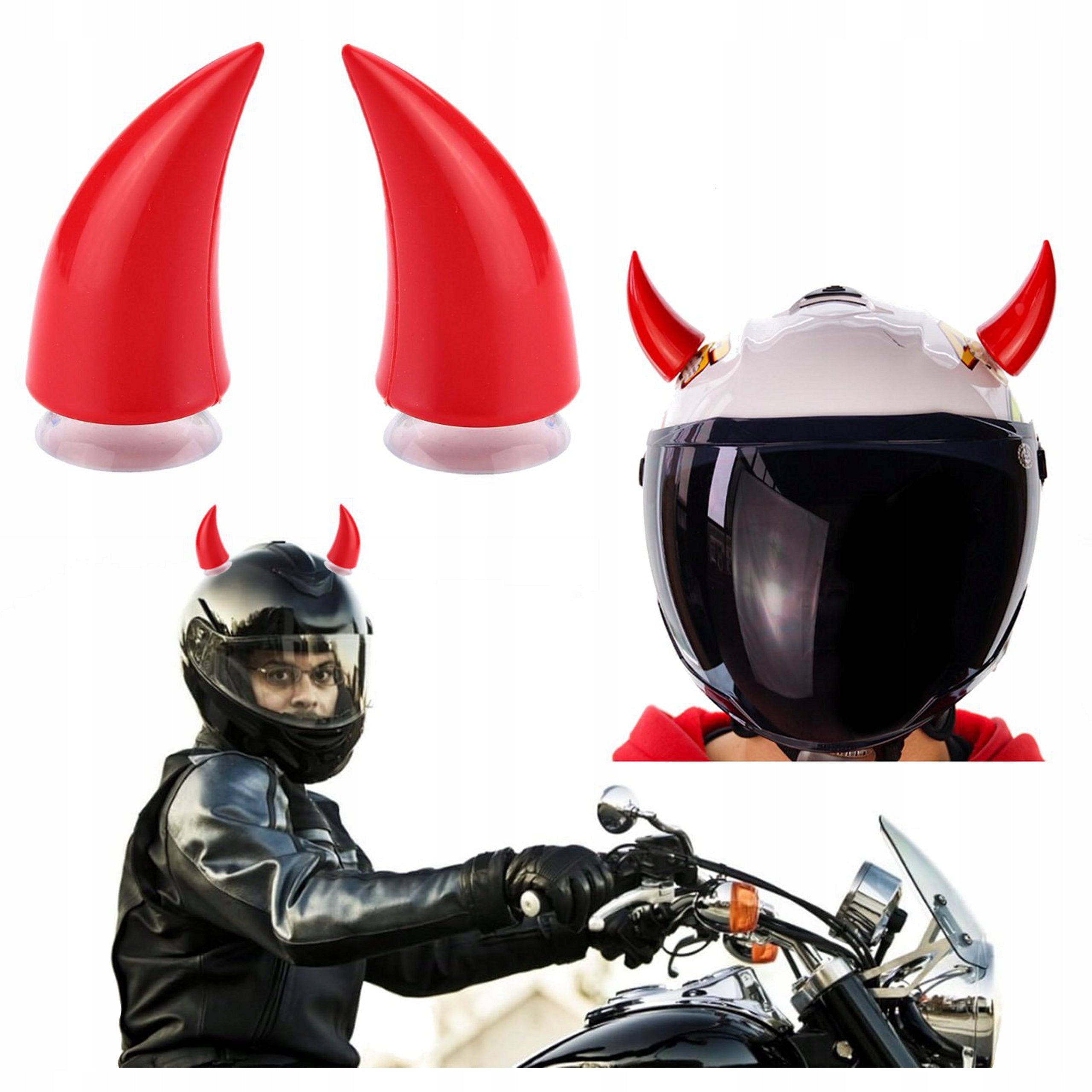 CORNERS FOR MOTORCYCLE HELMET RED | HELMET DECORATION | SET OF 2PCS