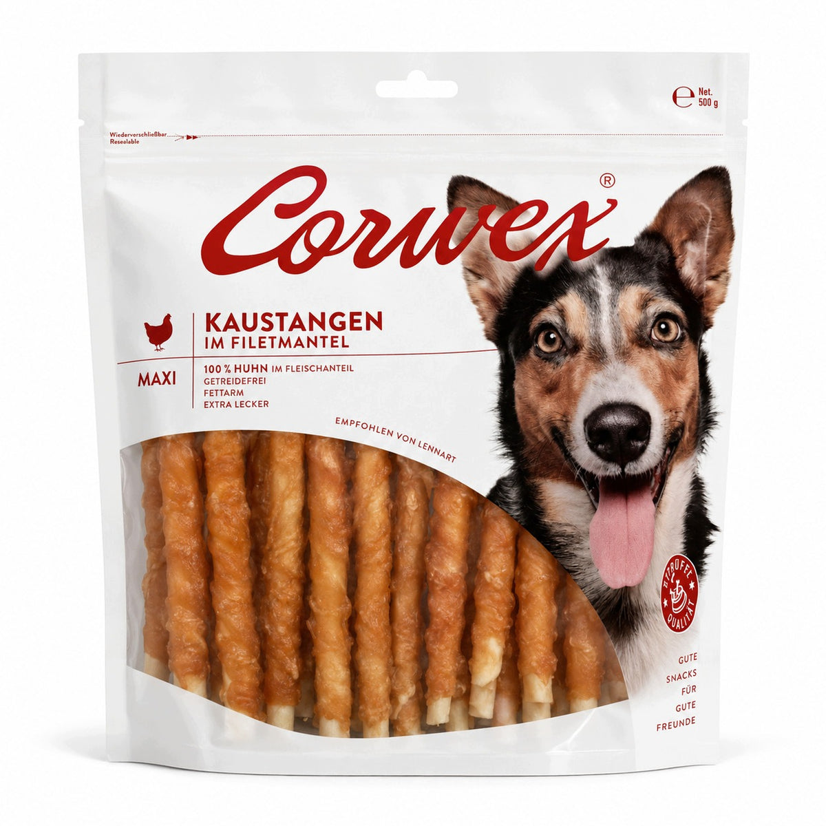 CORWEX Premium Chicken Wrapped Chopsticks Dog Teether 500g