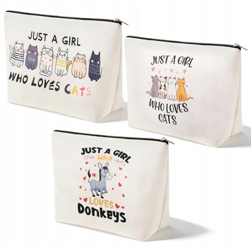 COSMETIC BAG MAKEUP CAT KAWAII FOR GIRLS SET OF 3 women Brand no brand