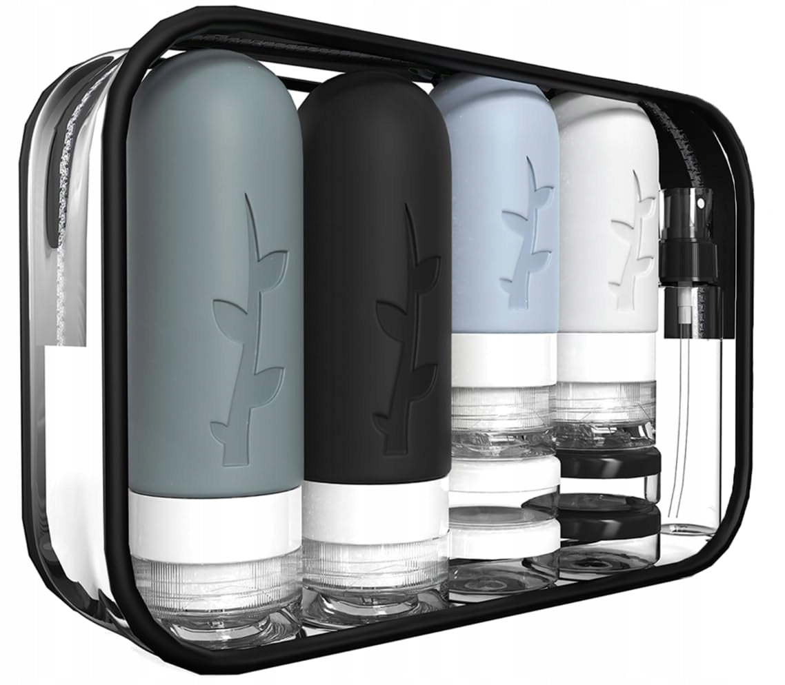 COSMETIC BAG TRAVEL CONTAINERS FOR AIRPLANE BOTTLES SET 19 EL. WITH ZIPPER