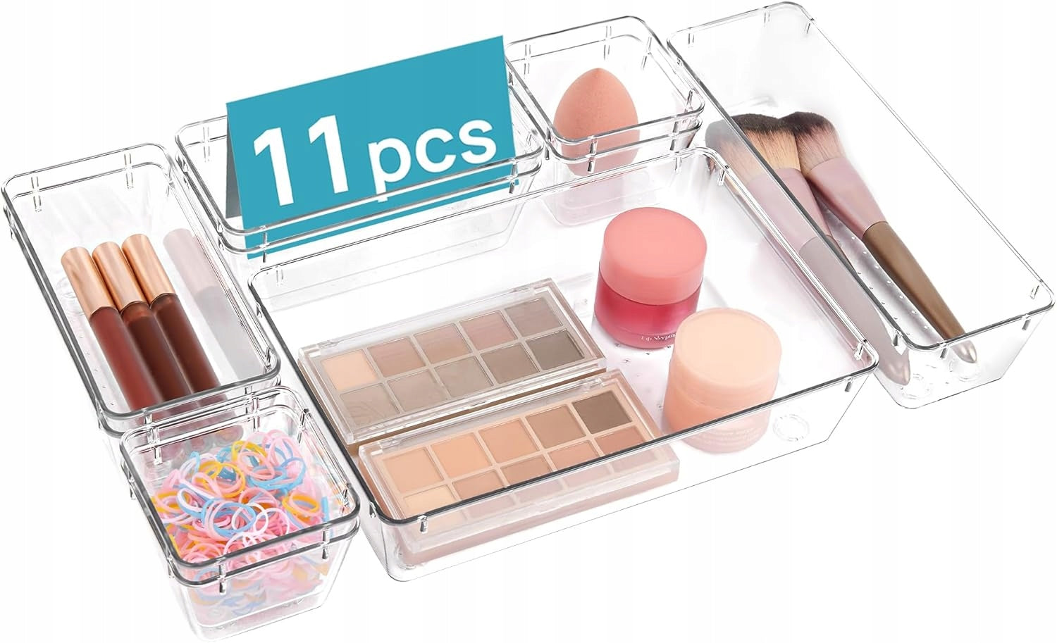 COSMETICS ORGANIZER CONTAINER DRAWER REFILL MODULAR 11 PIECES