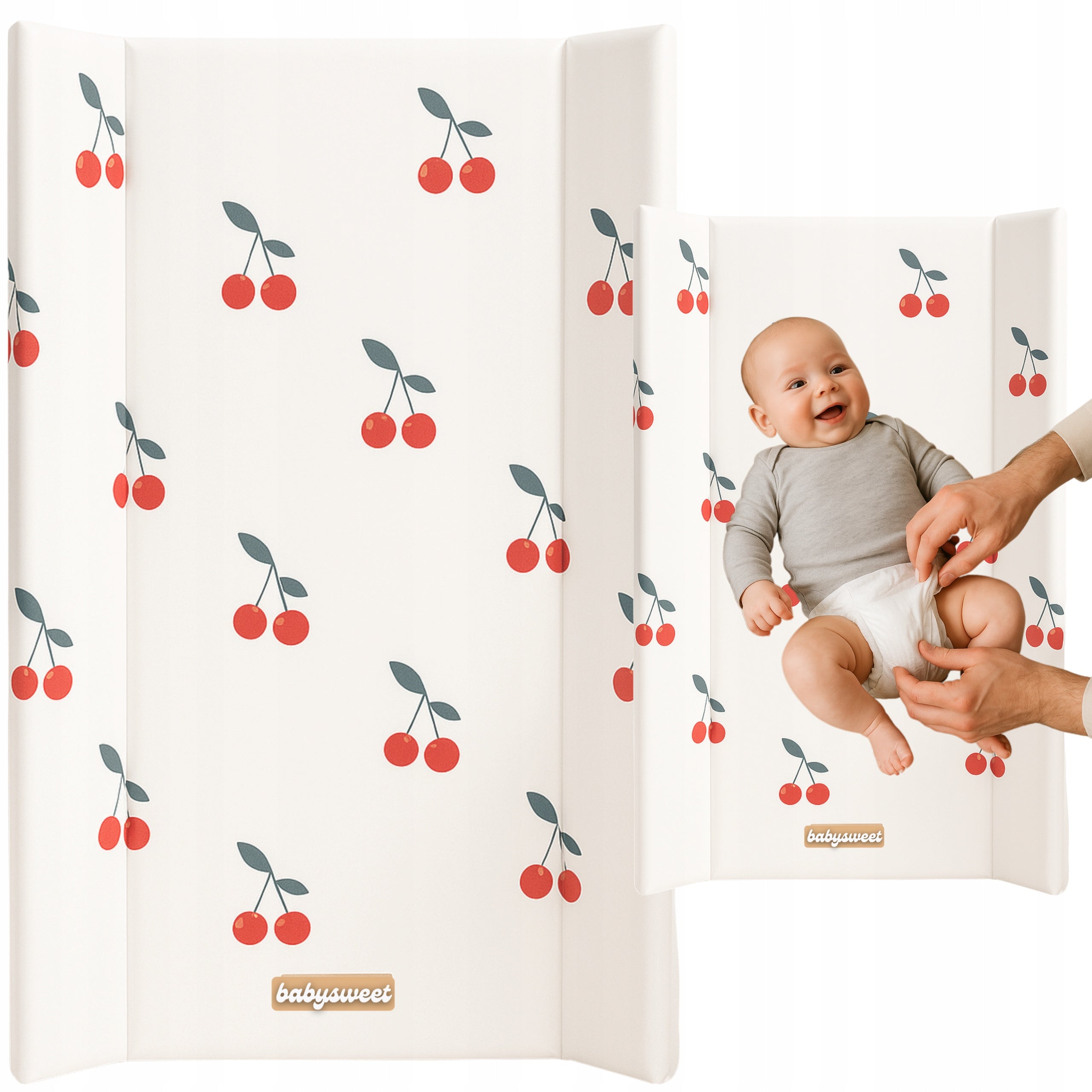 COT CHANGING TABLE CHEST OF DRAWERS HARD RIGID PADDED CHERRIES