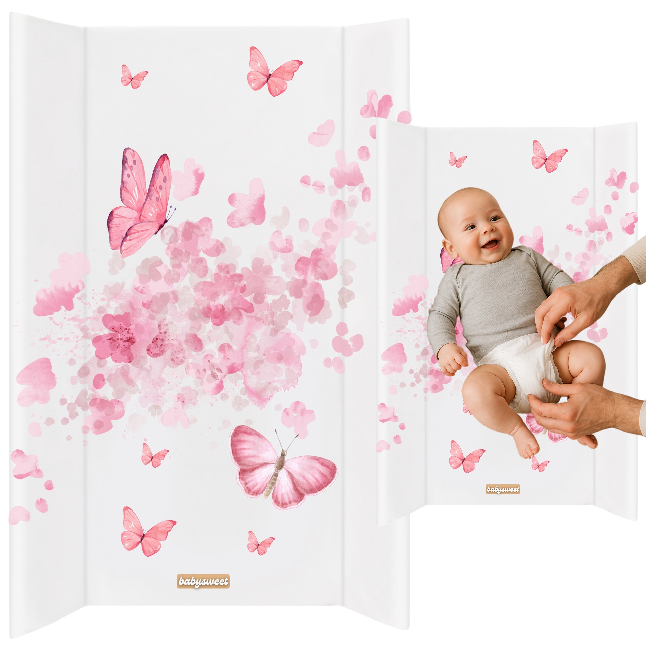 COT CHANGING TABLE CHEST OF DRAWERS HARD RIGID PADDED PINK