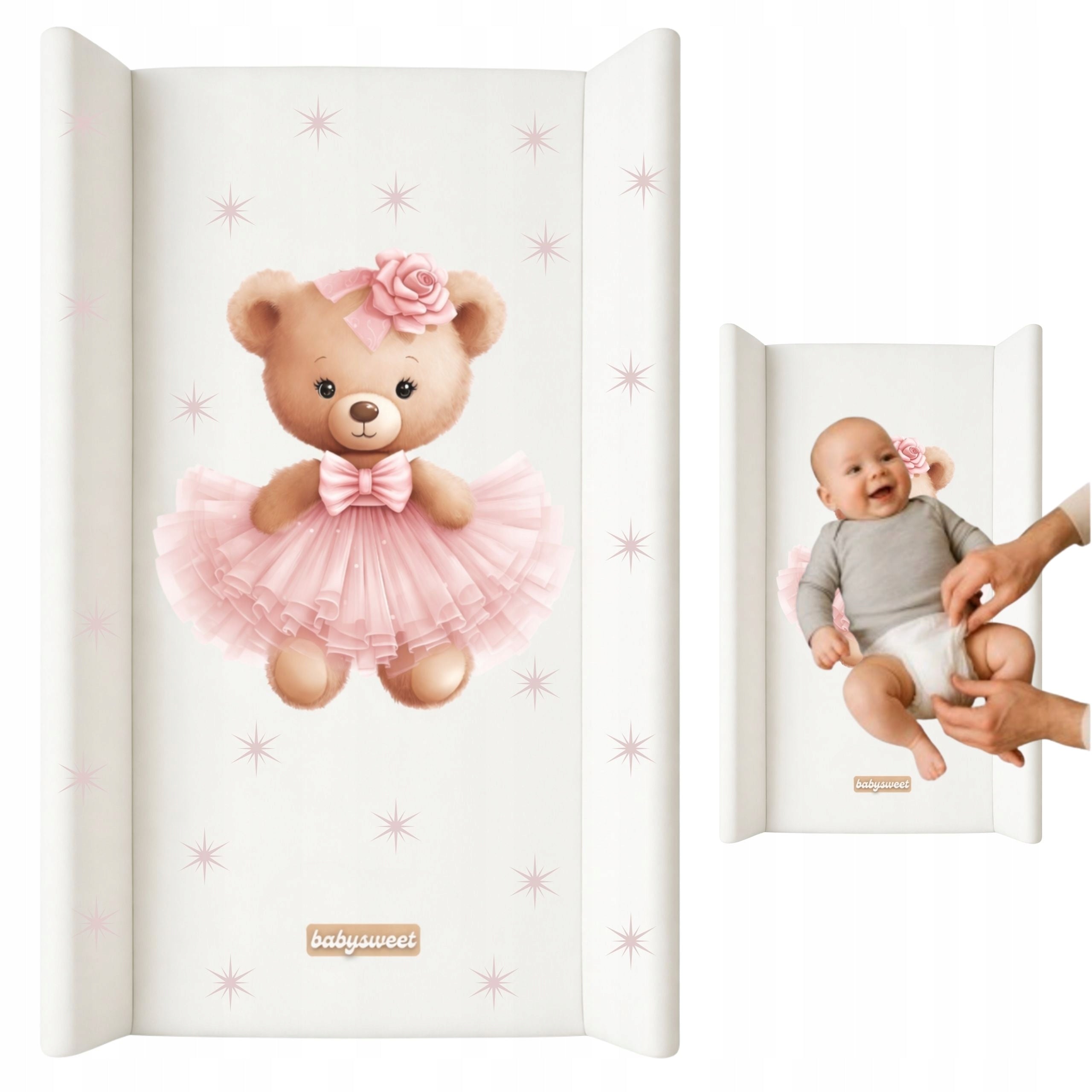COT CHANGING TABLE DRESSER COVER HARD RIGID PADDED WHITE Manufacturer code BABYSWEET