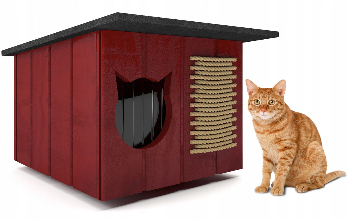COTTAGE KENNEL WINTER BOOTH CAT BED SCRATCHING POST