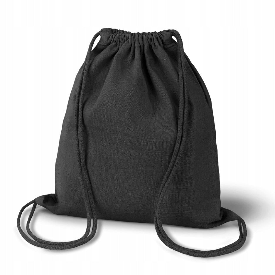 COTTON BACKPACK 32x39cm BLACK 280g THICK SPORTS TRAINING BAG