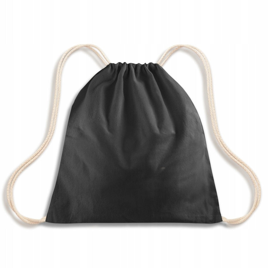 COTTON BACKPACK 37x41 cm BLACK 220g BARCELONA School Natural Sports
