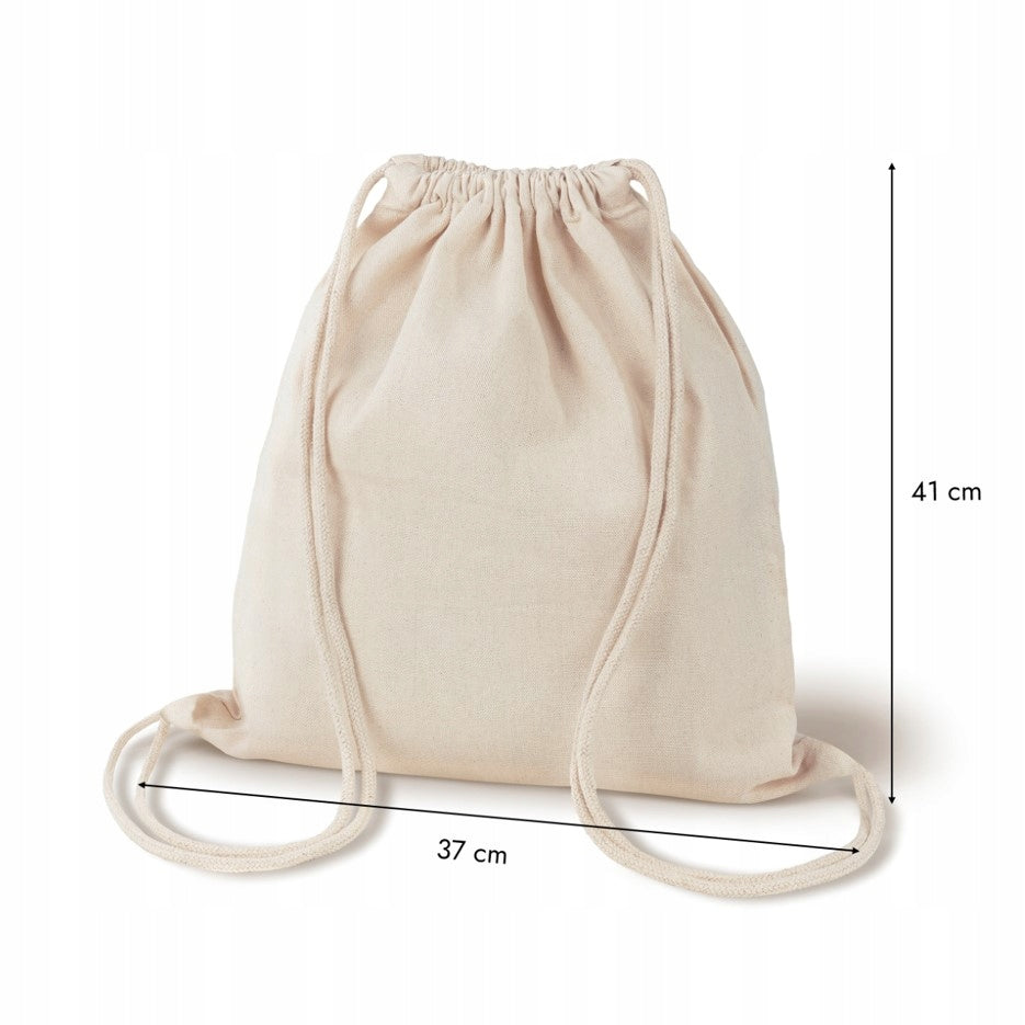 COTTON BACKPACK 37x41cm ECRU 220g BARCELONA Natural SCHOOL HIKING Manufacturer code PBAW101