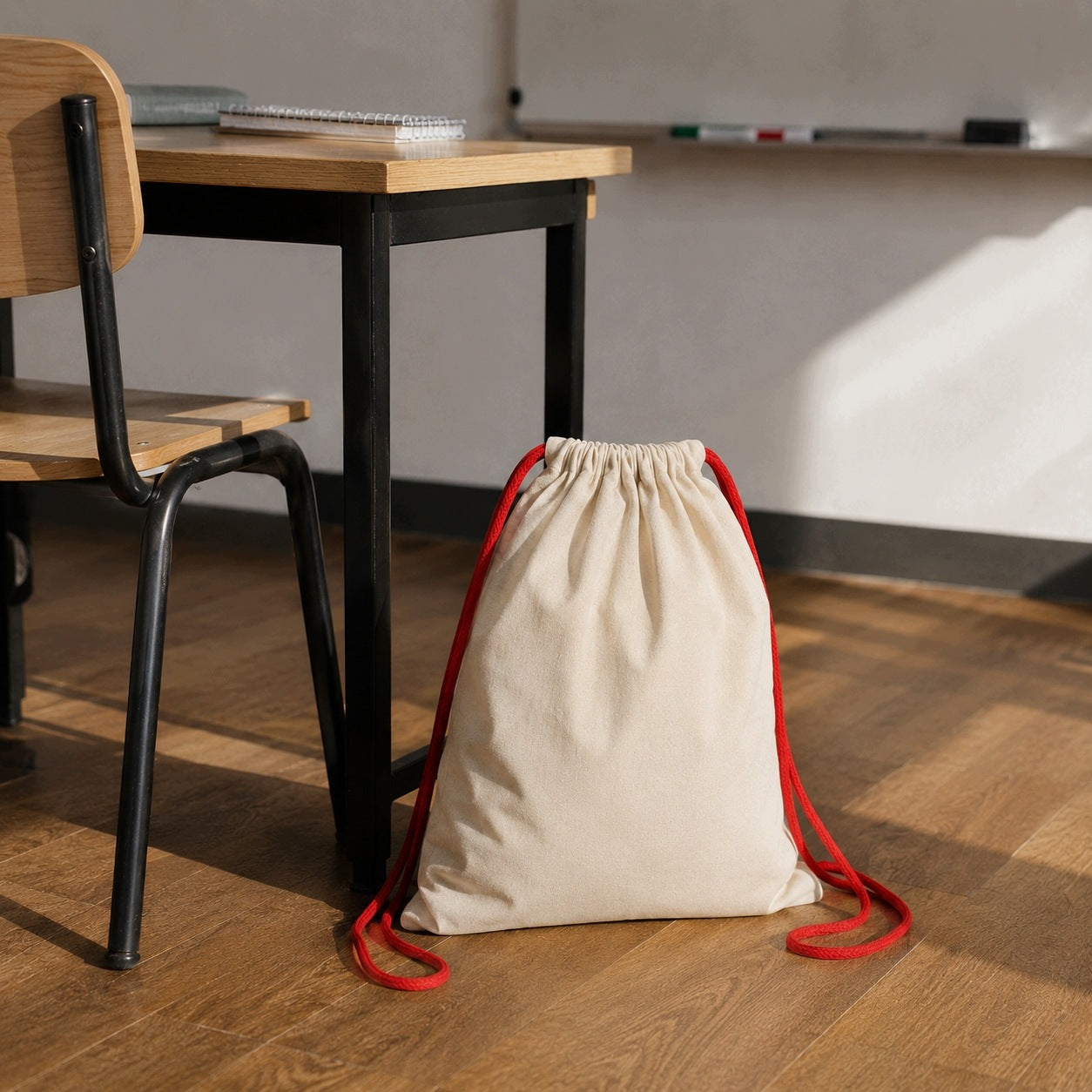 COTTON BACKPACK 37x45 cm ECRU 265g WORKOPLECAK FOR SCHOOL KINDERGARTEN Manufacturer code PBAW196