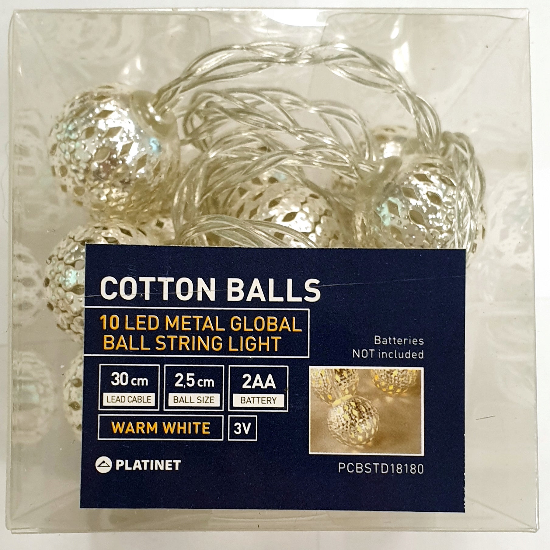 COTTON BALLS lamps, luminous balls, 10 pcs. LED, 2.5 cm EAN (GTIN) 5907595446631