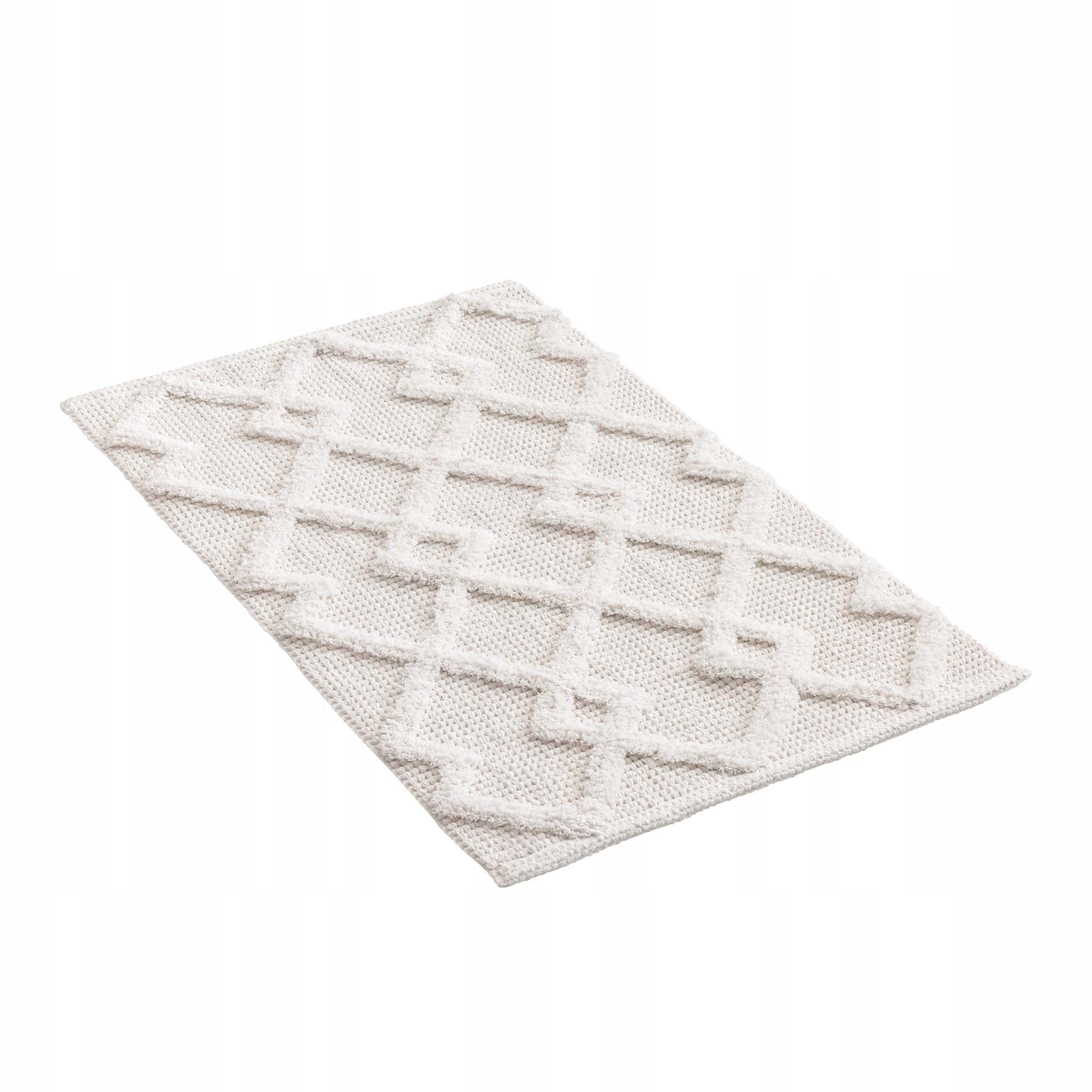 COTTON BATHROOM RUG 50 X 80 CM WHITE OEKOTEX Length 50 cm